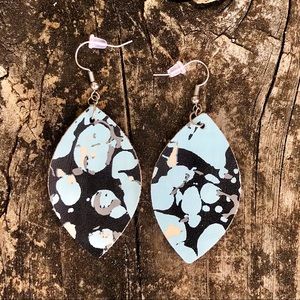 Paint Splatter Faux Leather Earrings